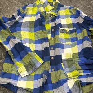 Abercrombie & Fitch Blue and Green Plaid Shirt